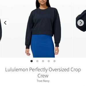 lululemon athletica True Navy Perfectly Cropped Crew sweatshirt see description